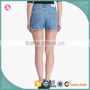 Custom Wholesale Woman Denim Distressed Jeans Shorts Women 2016 thumbnail-2