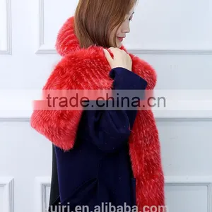 2016 New Fashion Autumn and Winter Womens Faux Raccon Fox Fur Collar Muffler Fur Scarf Faux Long Scarf Cape Winter Scarf thumbnail-5