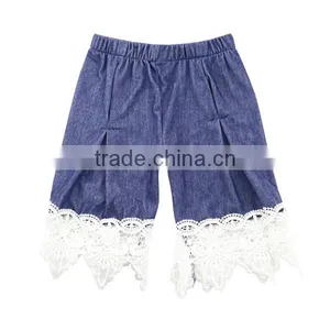 2017 Plus Size Wholesale Children Clothing Girls' Summer Shorts Baby Denim Shorts With Lace Ruffle OEM Service thumbnail-1