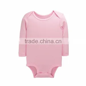 Wholesale Baby Cotton Romper Long Sleeve Blank Baby Onesie thumbnail-4