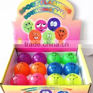 Face Printing Bounce Ball TPR Rubber Bounce Ball Flashing Skip Ball thumbnail-1