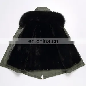2016 Hot Sale Children Clothing Latest Korean Style Kids Coat With Raccoon Fur Hood and Rabbit Fur Lining thumbnail-3