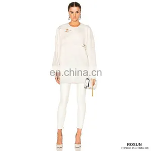 Pullover Crew Neck Destoryed Plus Oversized Knit Jumper thumbnail-1