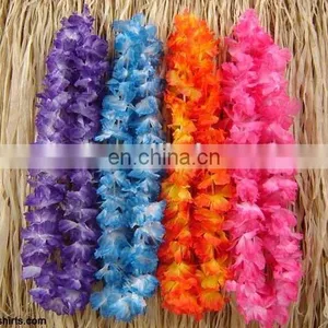Carnival Party Orange Hawaii Flower Necklace Lei HAI-0008 thumbnail-1