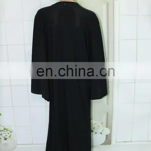 Dubai Black Cotton Butterfly Sleeve Models Abaya thumbnail-5