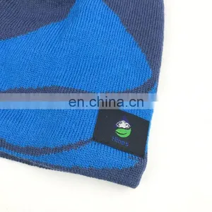 Hot Sale 100% Acrylic Custom Knitted Cuff Beanies With 3D Logo Embroidery thumbnail-3