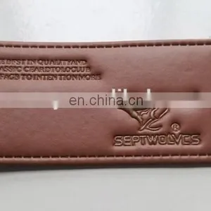Soft Branded PU PVC Leather Logo Patch thumbnail-3