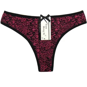 Yun Meng Ni Sexy Underwear Zebra Printed Women's T-back Soft Cotton Thong For Women thumbnail-3