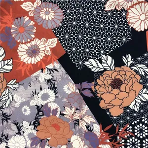 Latest Design Cheap Fancy Custom Digital Printed Rayon Silk Fabric thumbnail-1