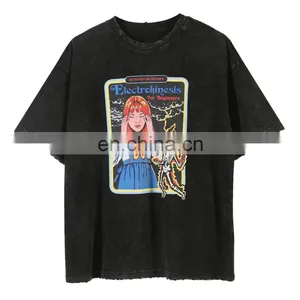DiZNEW Wholesale Bulk High Quality Mens Hip Hop Acid Wash Oversize T-shirt thumbnail-2