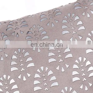 Geometric Pattern Laser Cutting for Decorative Pillow Case Home Suede Grey Decor Square Pillowcase thumbnail-2