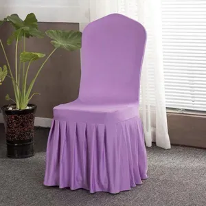Gold Elastic Stretch Spandex Skirt Banquet Chair Covers for Wedding Party Banquet Event Restaurant thumbnail-4
