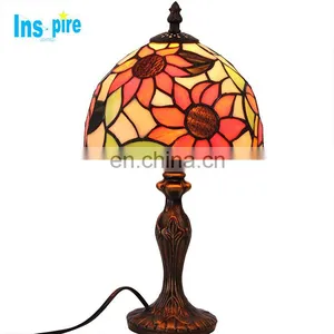 Factory Price Vintage Fancy Interior Small Tiffany Style Stained Glass Table Lamp thumbnail-1