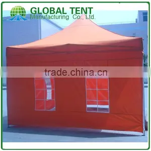 Aluminum Pop Up Ten 3x3m ( 10ft X 10 Ft) With Orange Canopy & Valance(Unprinted), 4 Full Walls With Zipper, Door & Windows thumbnail-1