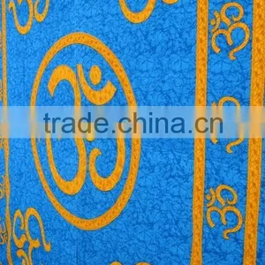 Indian Tapestry Cotton OM Print Blue Wall Hanging Tapestries Throw Mandala Print thumbnail-4