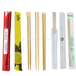 Eco-frindly Natural Twins Tesoga Round Carbonized Bamboo Chopsticks Disposable Bulk thumbnail-1