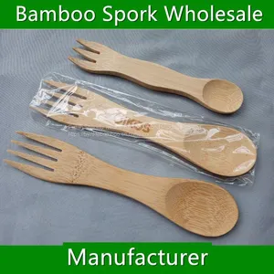 Bamboo Spork Wholesale Bamboo Wood Spork With Logo Cheap Sale From China thumbnail-1