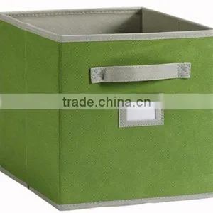 Non-woven Storage Boxes, Folding Basket With Small Pvc Pocket thumbnail-4