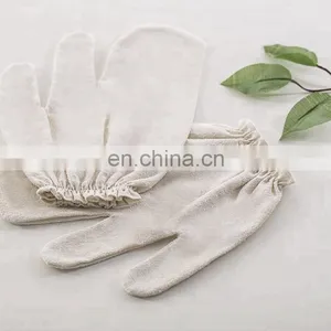 100% Natural Raw Silk Body Facial Massage Glove, Garshana Glove, Ayuervedic Dry Massage Glove thumbnail-1