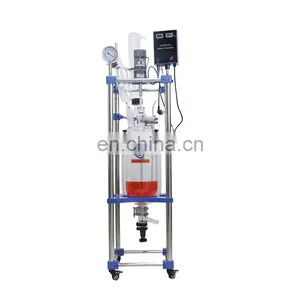 Easy Operate Double Layer Jacketed Glass Reactor for Chemical Laboratory Use thumbnail-1