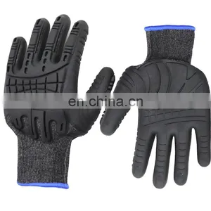 Factory Custom Industrial TPE TPR Black Anti Impact Protection Mechanical Work Safety Gloves thumbnail-1