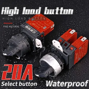Ip65 30mm Key Rotary 3 Position Chrome Plated Brass 20a 2NO 2NC Latching Switch thumbnail-3