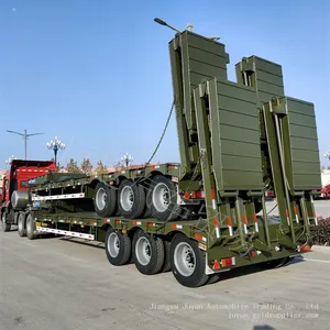 Low Flatbed Semi-trailer Hook Plate Semi-trailer Large Cargo Transportation thumbnail-5