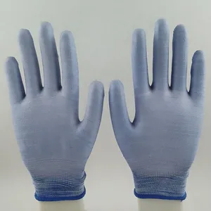 Polyester Knitted pu Palm Coated Safety Work Gloves thumbnail-3