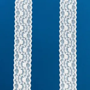 Wholesale Lace Trim Flower Elastic Lace Ribbons for Craft Gift Package Decoration Wedding Headbands thumbnail-2