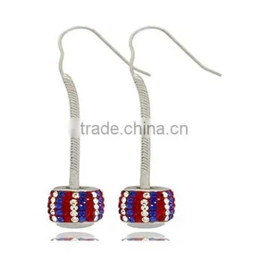 Hand Micro Paved Crystal Ball Bead Earrings Made in Shenzhen thumbnail-3