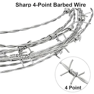 Galvanized Woven Barbed Wire Fence Stainless Steel Barbed Wire thumbnail-4