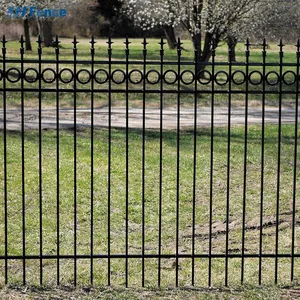 Outdoor Black Steel Fence Powder Coated Garden Fence Courtyard Stair Fence for Decoration Security thumbnail-3