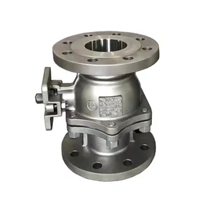 4'' API6D150lb JIS DIN PN16 ISO 5211 Stainless Steel/Carbon Steel SS304 Manual 2PC Flanged Floating Ball Valve thumbnail-4