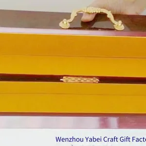 Customized Fishing Rod Wooden Box Packaging With Blue Paint and Laser Engraving, 15 Years of Specialization thumbnail-2