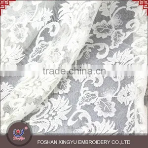 2015 New Design Hot Sale White Transparent Mesh Lace Embroidered Tulle Fabric for Wedding Dress thumbnail-2