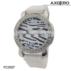 2015 New Women Slim Stone Quartz Watch With Silicone Strap Diamond Crystal Alloy Wrist Watch thumbnail-1