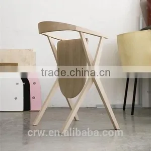 RCH-4106 X-shaped Legs Solid Oak Dining Chair With Flip-up Seat thumbnail-3