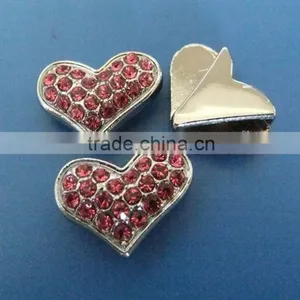 Compet Wholesale Full Crystal Rhinestone 10mm Heart Slide Charms thumbnail-2
