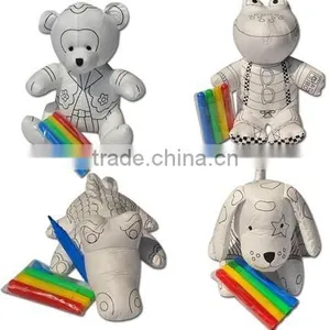 8" Tyvek Educational DIY Drawing Toy for Kids/Bear Plush Toy With 4pcs Markers-DIY Drawing Toy thumbnail-1