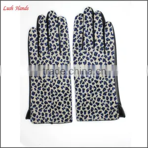 Cheap Women Fake Leopard Fur and PU Leather Stitching Gloves Wholesale Price Gloves thumbnail-2
