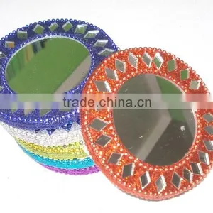Rajasthani Indian Traditional Pocket Mini Mirror Purse Makeup Mirror thumbnail-5