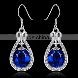 White Gold Plated Ruby Tack Shape Earring thumbnail-6