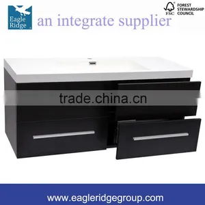 1200mm Soft Closing Drwers Vanity, Black Wall Hung Vanity, Single Basin Bathroom Vanity K1200B thumbnail-1