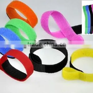 High Quality Colorful Adjustable Hook and Loop Wire Cable Tie thumbnail-1