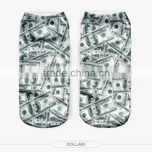 Custom Printed Ankle Sock Colorful High Quality 3d Full Print Colorful Ankle Socks Sports Unisex Custom Hot Sale Stretch Spandex thumbnail-2