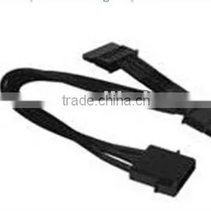 ATX 4 Pin to 2 SATA Connector With Sleeving thumbnail-1