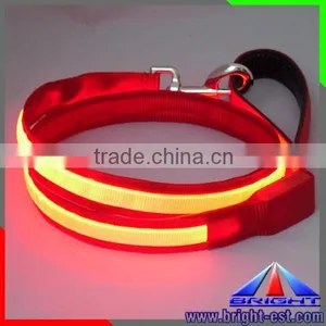 Rechargeable LED Pet Dog Collar, USB Rechargeable Pet Collar Leash, 6 LED Polyester Fibre Webbing Dog Collars thumbnail-3