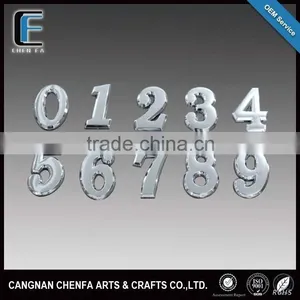 Manufacturer 3D Adhesive ABS Chrome Door (house) Plastic Number Tag,number Decal thumbnail-1