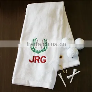 40x60cm 140g Age Group 100% Cotton Custom White Golf Towel With Embroidery thumbnail-4