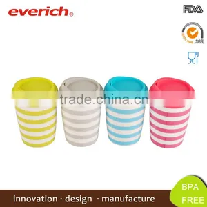 2015 Best Selling Plain White Ceramic Mug With Silicone Lid thumbnail-4